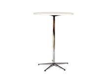 Table, white, laminate, diameter: 80 cm H: 110 cm