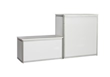 Platform, alu profile w/ white side and top plates, H: 50 W: 100 D: 50 cm
